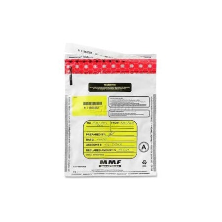 Global Equipment MMF FRAUDSTOPPER Tamper-Evident Deposit Bag 2362011N06 - 12"W x 16"H White, Price per 100 Bags/Box 2362011N06